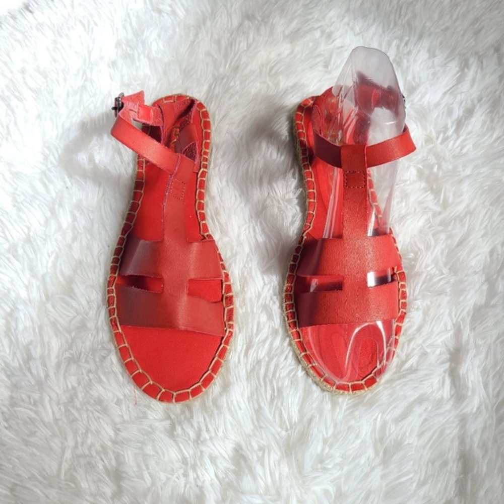 Fahrenheit Red PU Espadrille sandals new with box summer strappy